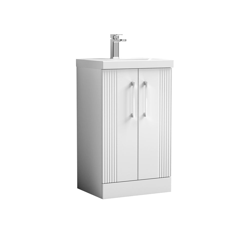 Deco 500mm Floor Standing 2 Door Vanity & Basin 1 - Mersey Bathrooms Ltd