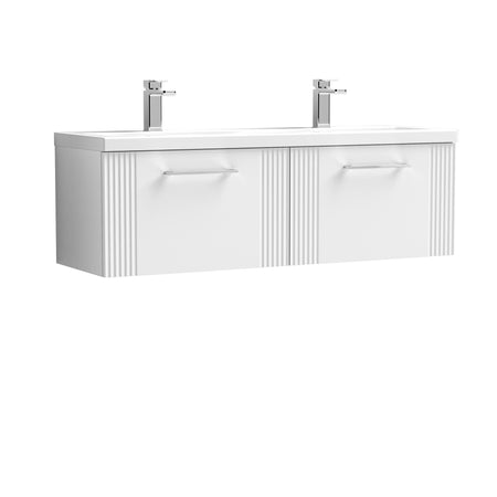 Deco 1200mm Wall Hung 2-Drawer Vanity & Double Basin - Mersey Bathrooms Ltd