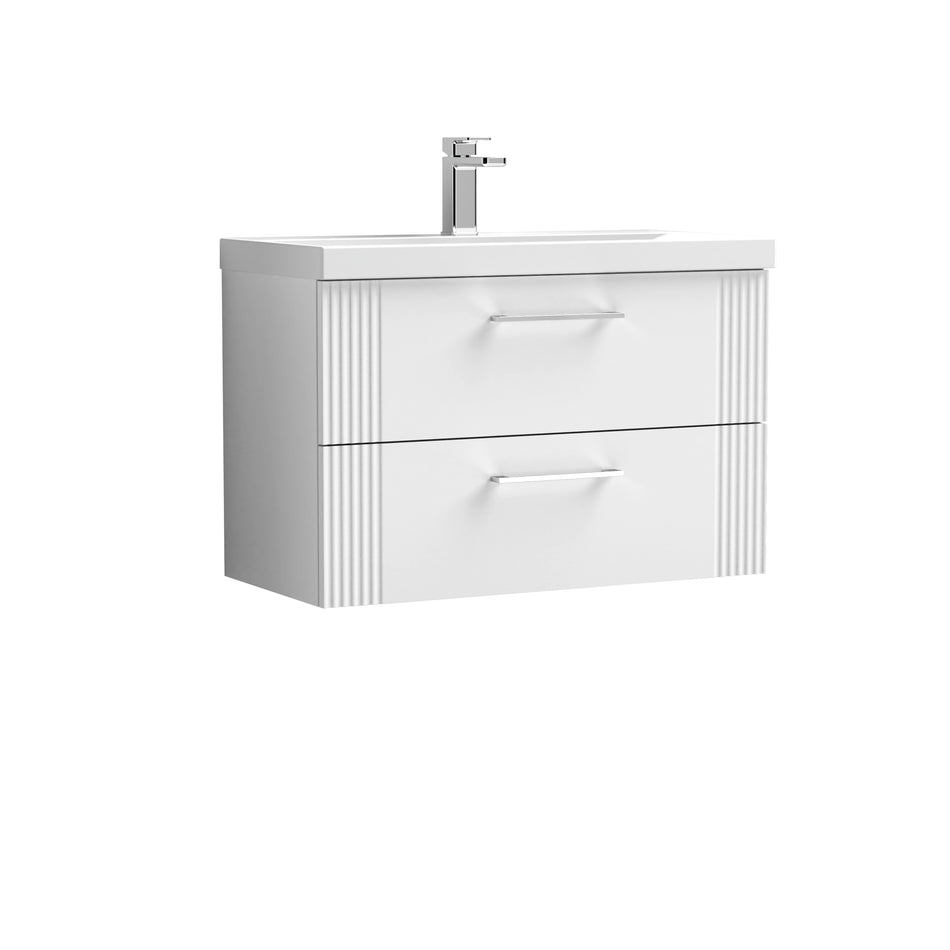 Deco 800mm Wall Hung 2-Drawer Vanity & Mid-Edge Basin - Mersey Bathrooms Ltd