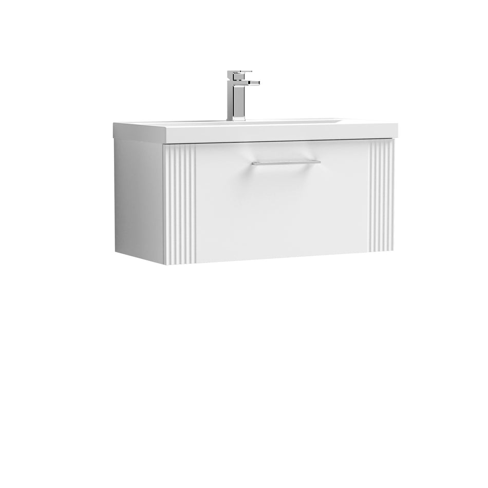 Deco 800mm Wall Hung Single Drawer Vanity & Mid-Edge Basin - Mersey Bathrooms Ltd