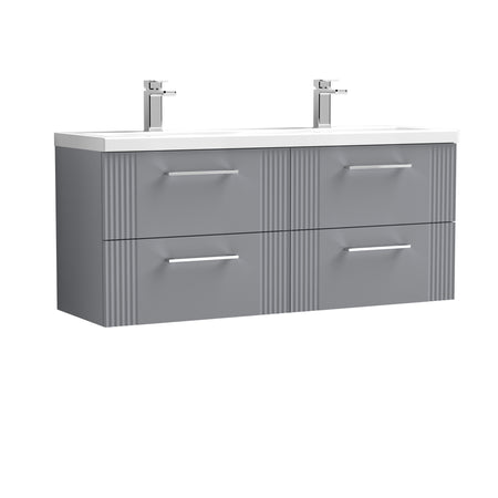 Deco 1200mm Wall Hung 4-Drawer Vanity & Double Basin - Mersey Bathrooms Ltd