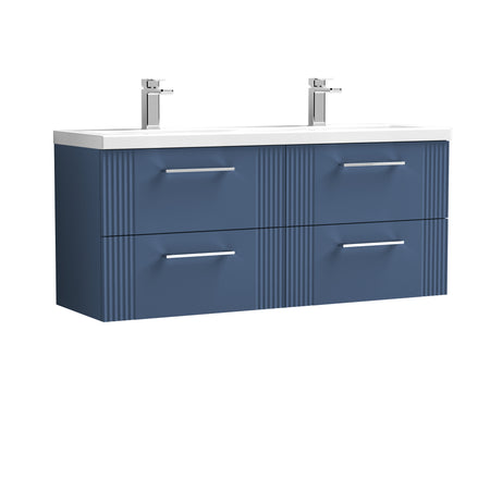 Deco 1200mm Wall Hung 4-Drawer Vanity & Double Basin - Mersey Bathrooms Ltd