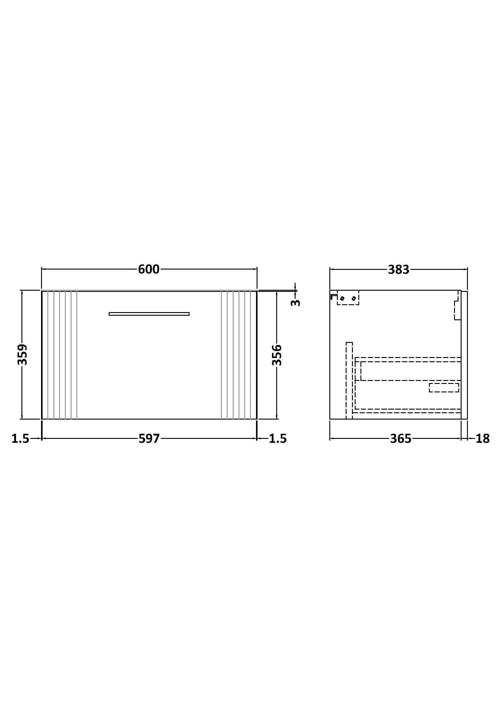 Deco 600mm Wall Hung Single Drawer Unit – Mersey Bathrooms Ltd