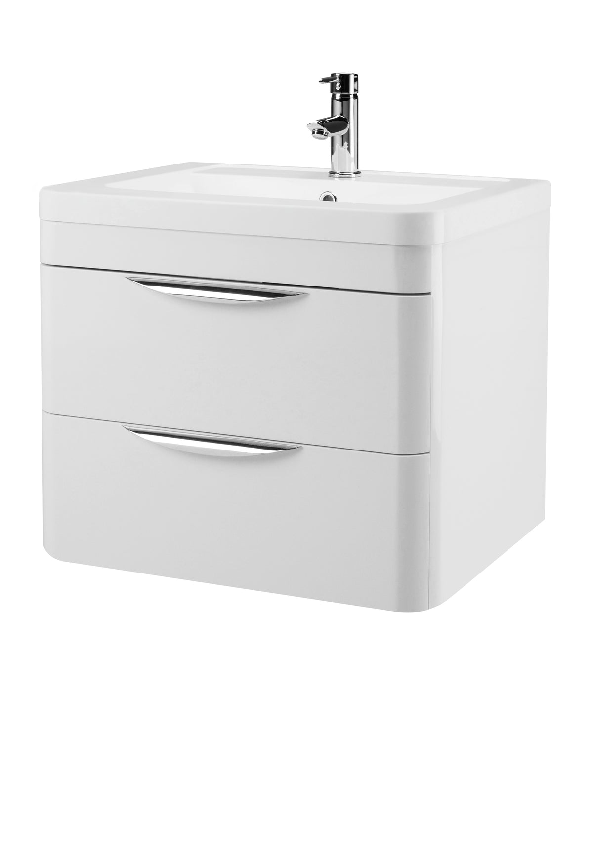 Parade Wall Hung 2 Drawer Vanity Unit with Ceramic Basin 600mm - Mersey Bathrooms Ltd