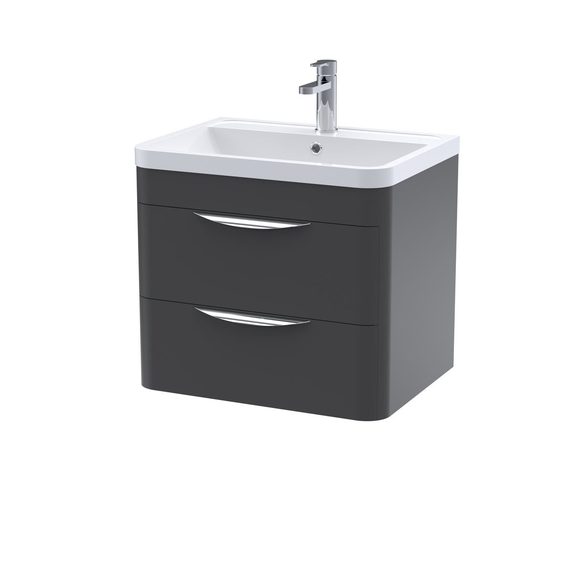 Parade Wall Hung 2 Drawer Vanity Unit with Ceramic Basin 600mm - Mersey Bathrooms Ltd