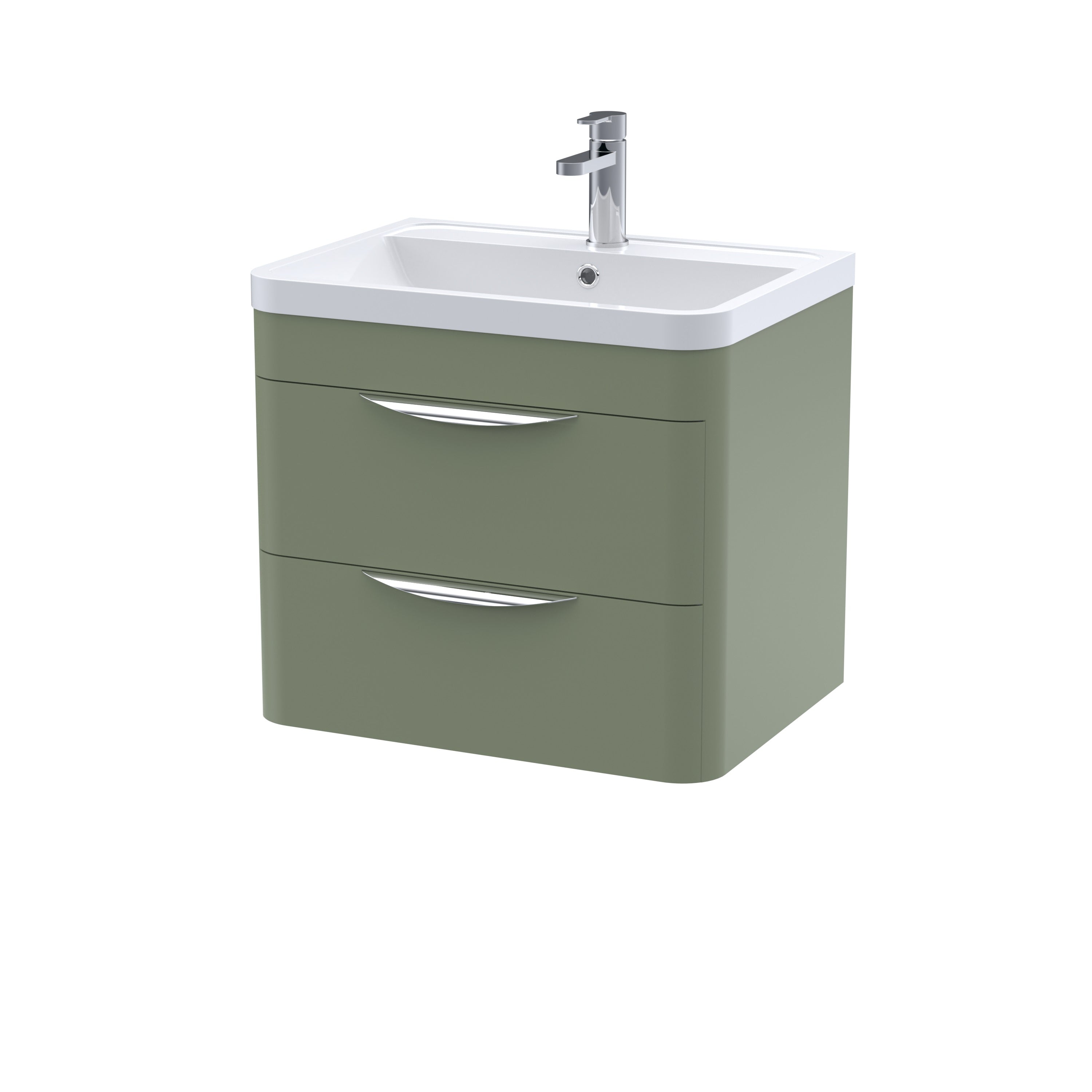 Parade Wall Hung 2 Drawer Vanity Unit with Ceramic Basin 600mm - Mersey Bathrooms Ltd