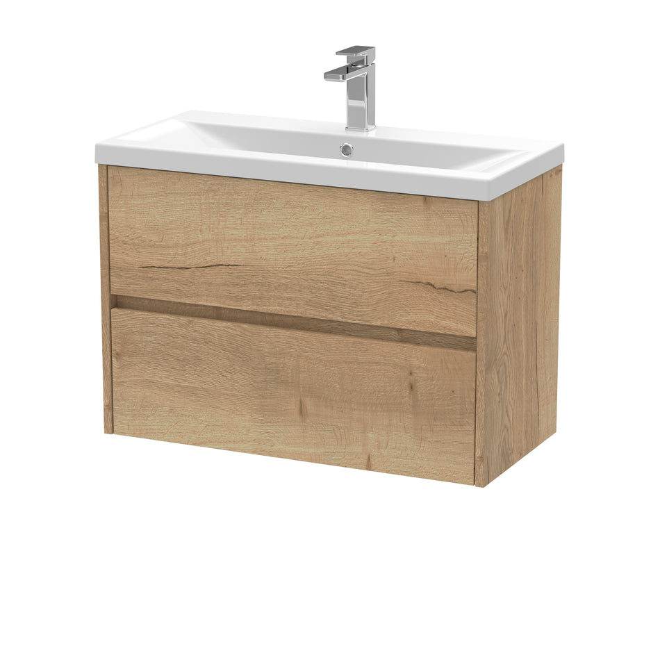 HR Havana Wall Hung 2 Drawer Vanity Basin Unit & Mid-Edge Ceramic Basin, 800mm