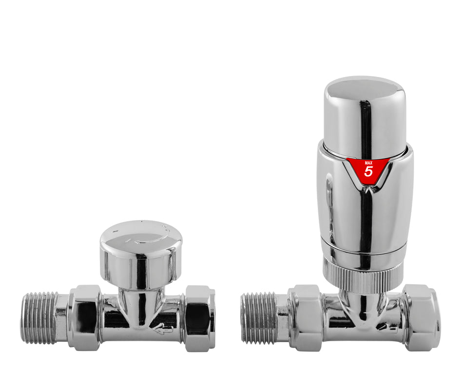 Straight Thermostatic Radiator Valve Pack