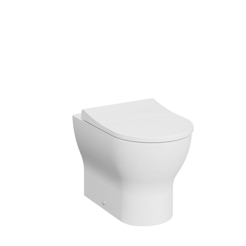 KARTELL EKLIPSE ROUND BACK TO WALL RIMLESS TOILET WITH SOFT CLOSE SEAT