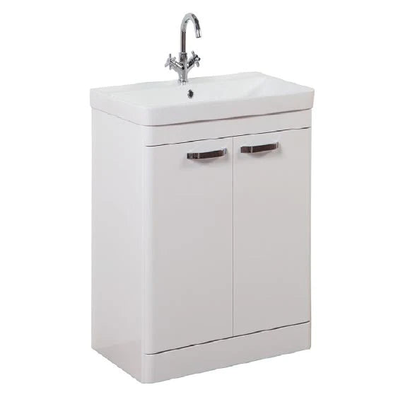 Kartell K-Vit Options Floor Standing 2 Door Unit with Ceramic Basin - White