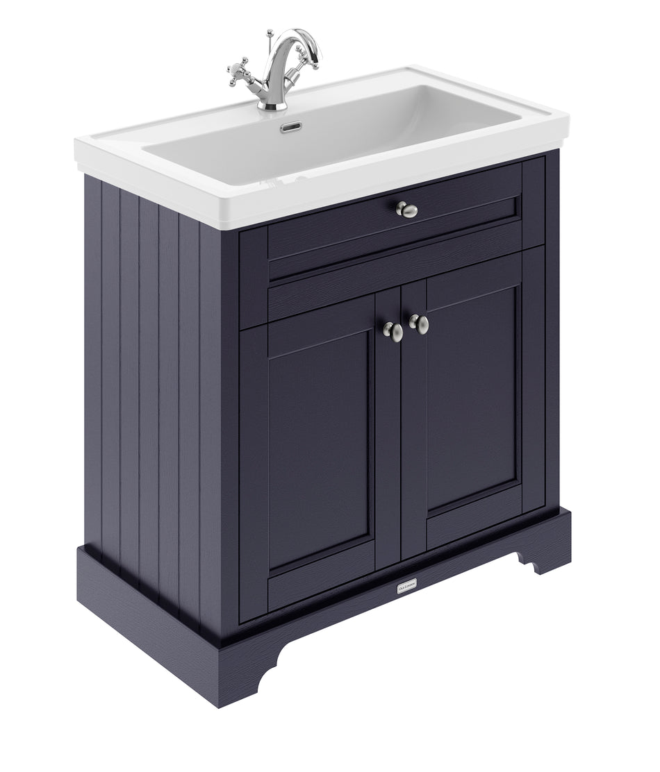 HR Old London Floor Standing 2 Door Vanity Unit & 1 Tap Hole Fireclay Basin, 800mm