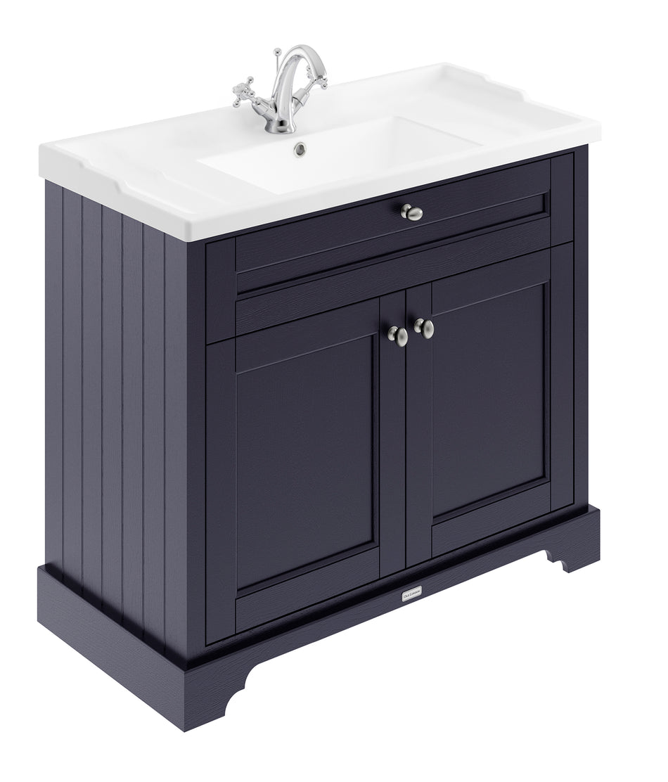 HR Floor Standing 2 Door Vanity Unit with 1 Tap Hole Ceramic Basin 1000mm