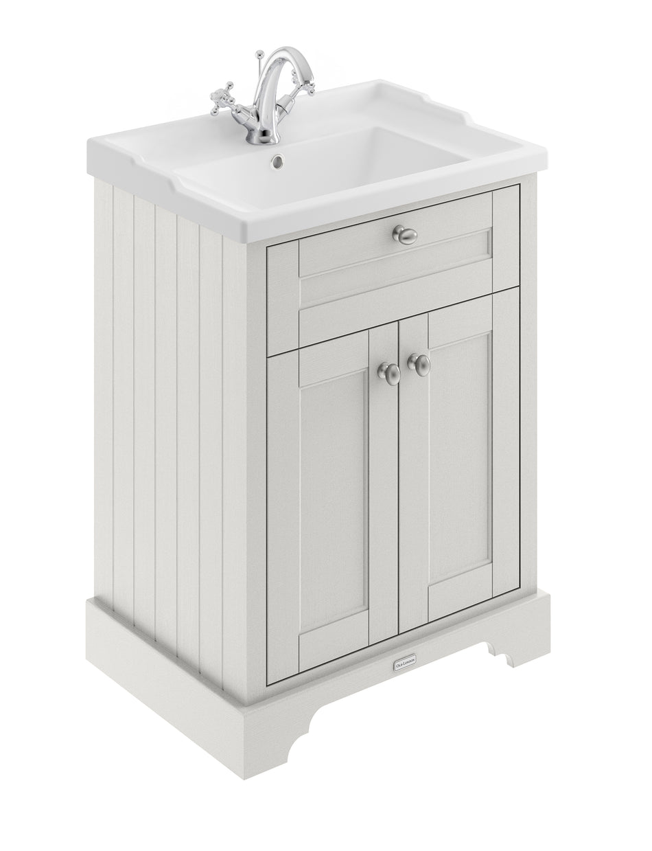 HR Floor Standing 2 Door Vanity Unit with 1 Tap Hole Ceramic Basin 600mm