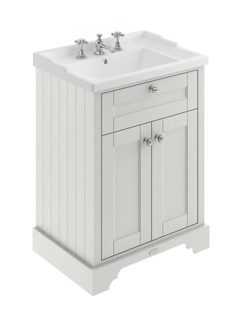 HR Floor Standing 2 Door Vanity Unit with 3 Tap Hole Ceramic Basin 600mm