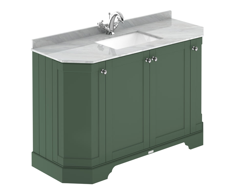 HR Floor Standing 4 Door Angled Vanity Unit with 1 Tap Hole Grey Marble Top 1200mm