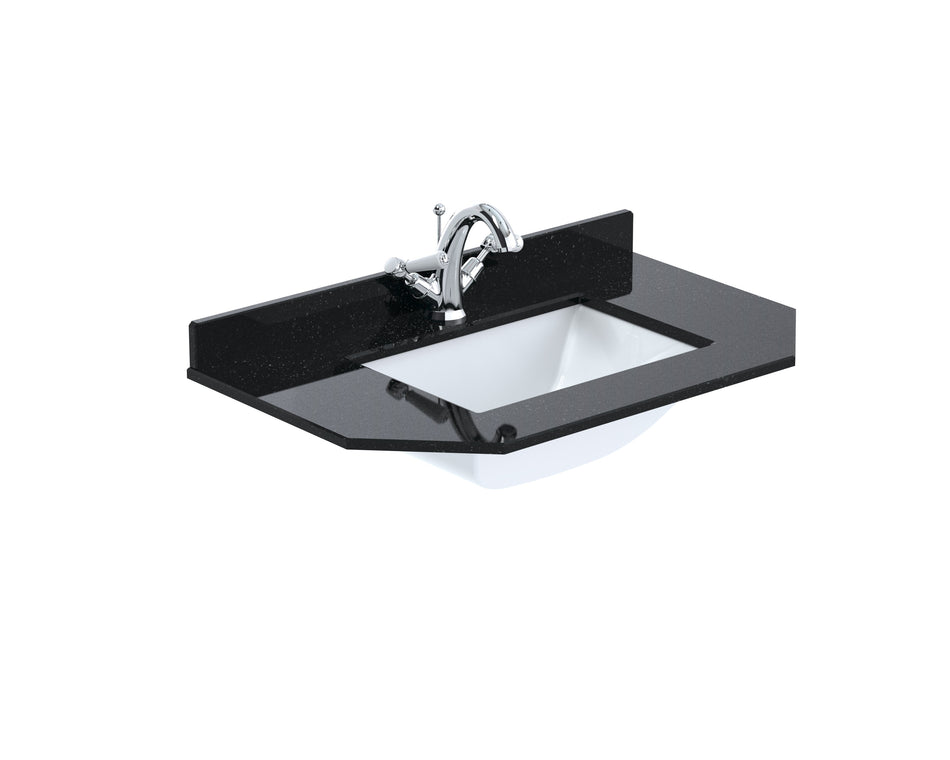 HR Single Bowl Angled Marble Top - 1 Tap Hole