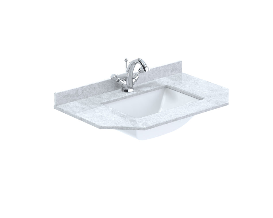 HR Single Bowl Angled Marble Top - 1 Tap Hole