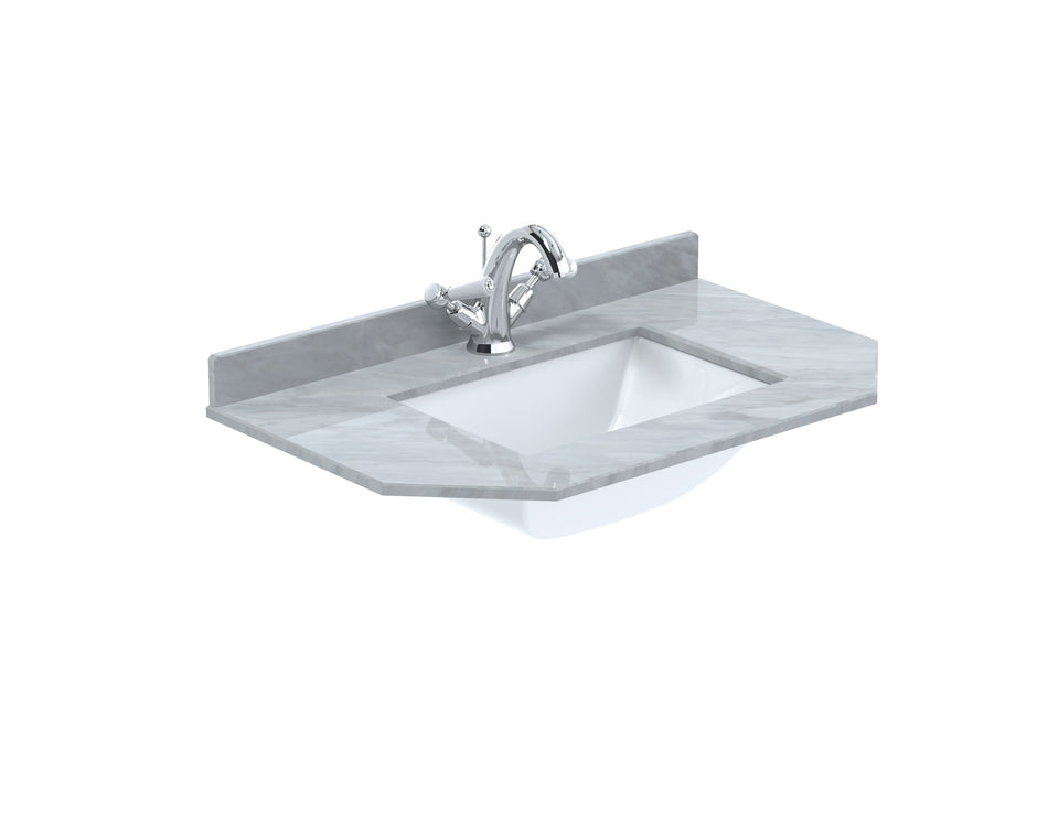 HR Single Bowl Angled Marble Top - 1 Tap Hole