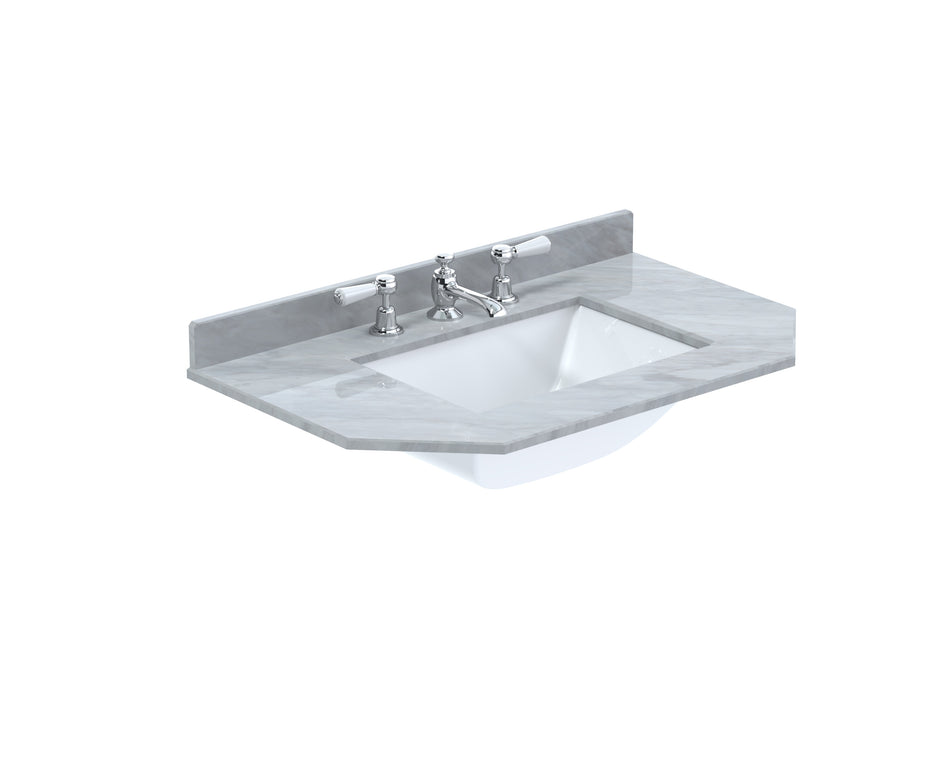 HR Single Bowl Angled Marble Top - 3 Tap Hole