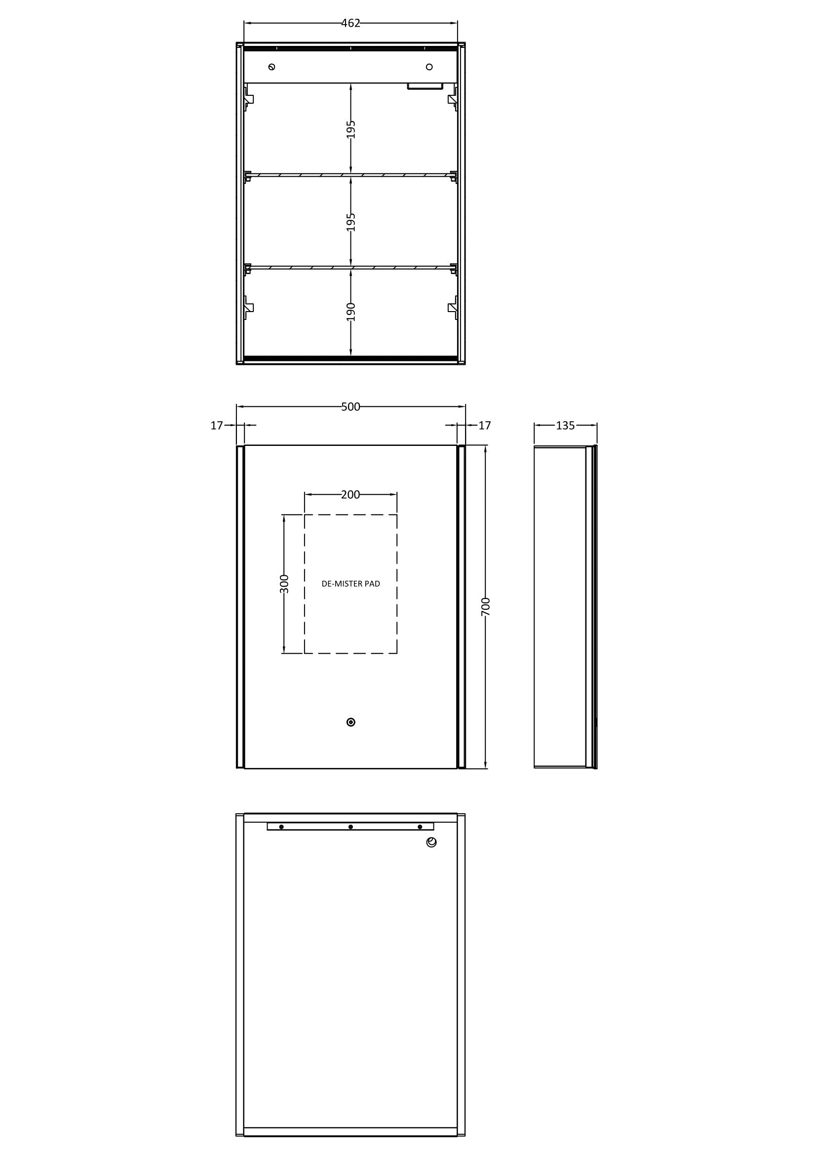 Pavo 500mm Mirror Cabinet - Mersey Bathrooms Ltd