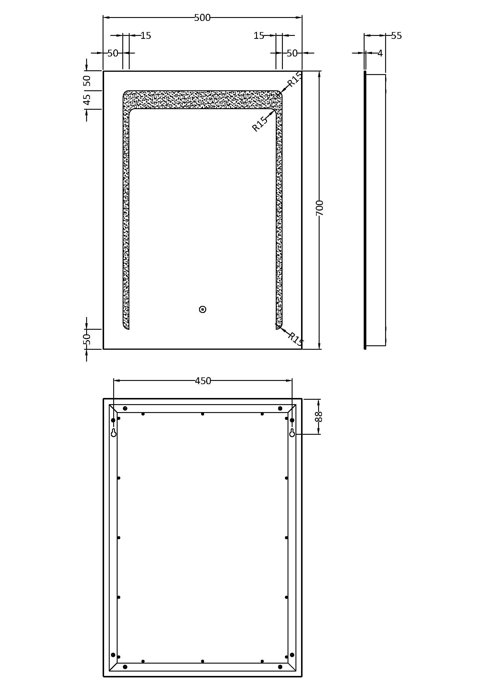 Carina 700mm x 500mm LED Mirror - Mersey Bathrooms Ltd