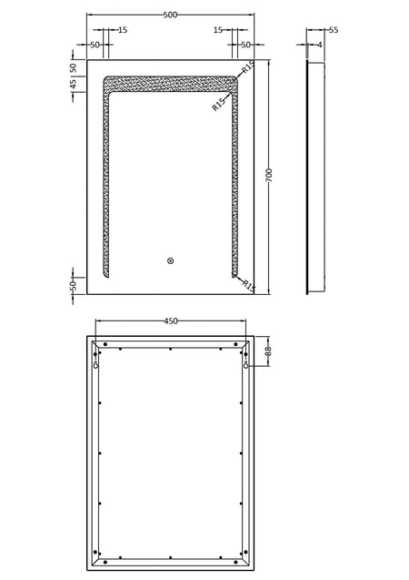 Carina 700mm x 500mm LED Mirror - Mersey Bathrooms Ltd