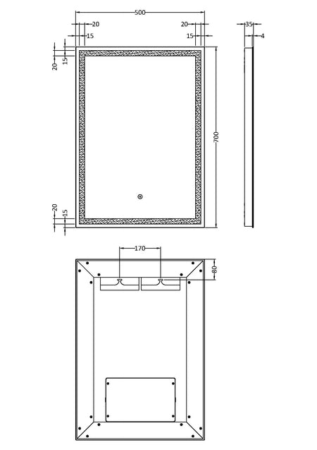 Lyra 700mm x 500mm LED Mirror - Mersey Bathrooms Ltd