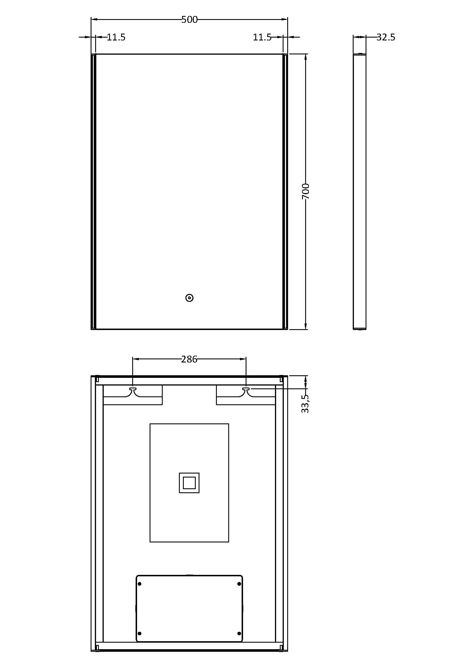 Anser 700mm x 500mm LED Mirror - Mersey Bathrooms Ltd