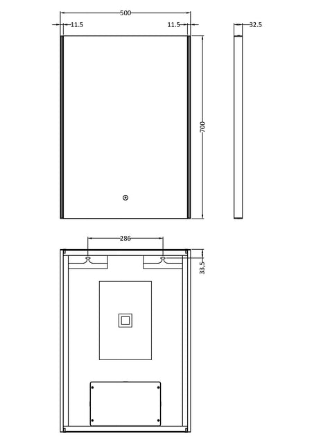 Anser 700mm x 500mm LED Mirror - Mersey Bathrooms Ltd