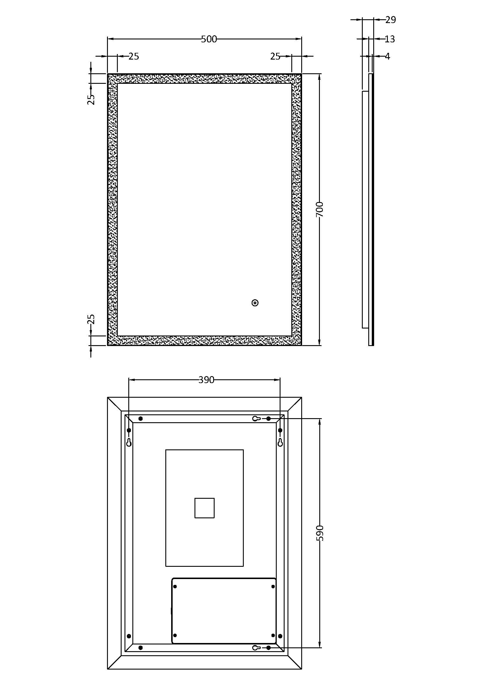 Leva 700mm x 500mm Ambient Mirror - Mersey Bathrooms Ltd