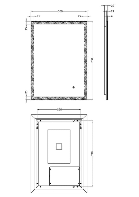 Leva 700mm x 500mm Ambient Mirror - Mersey Bathrooms Ltd