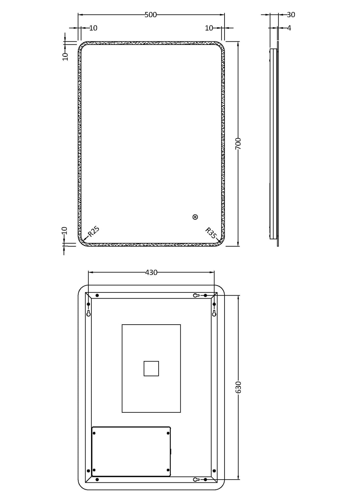 Lynx 700mm x 500mm Ambient Mirror - Mersey Bathrooms Ltd