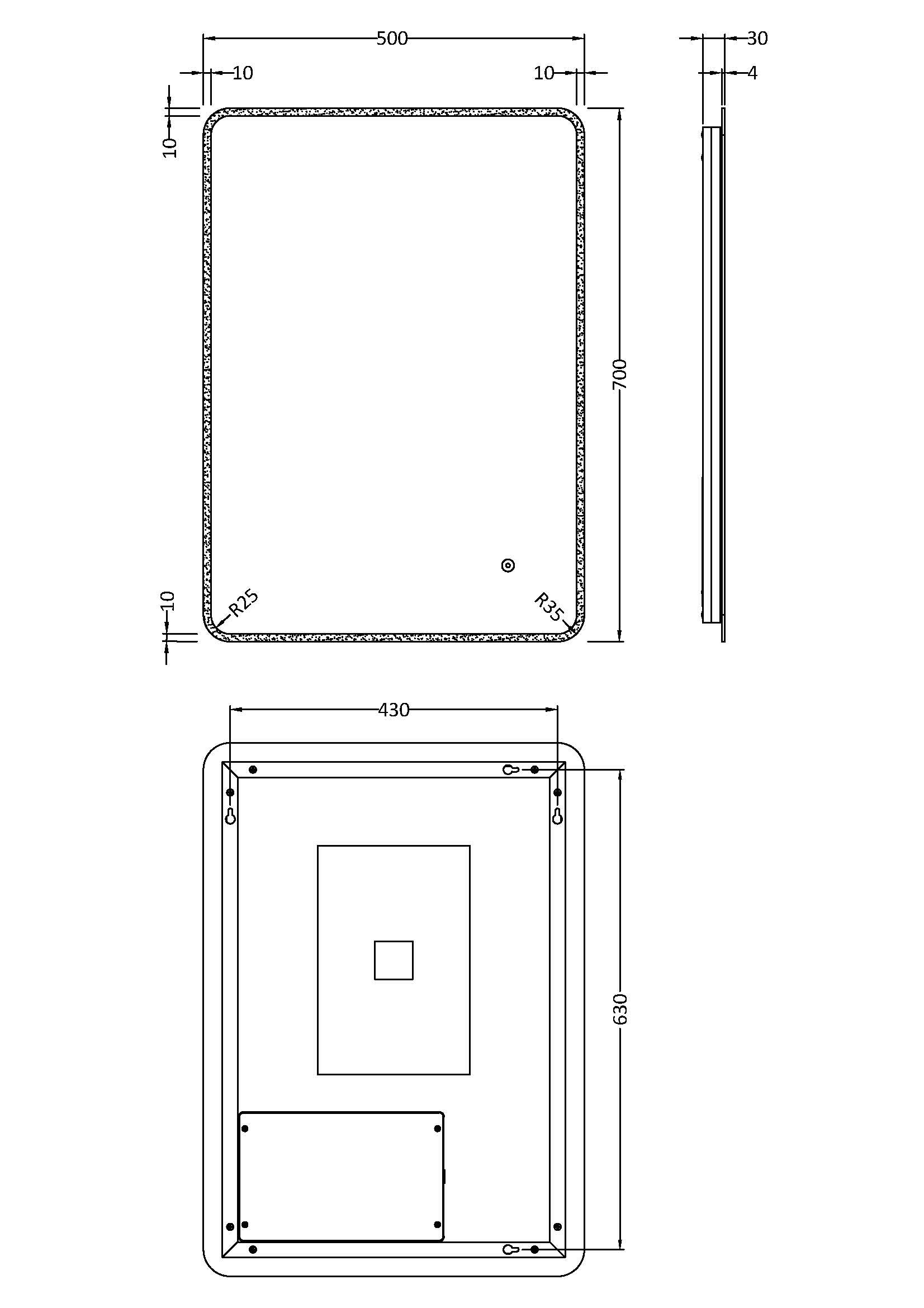 Lynx 700mm x 500mm Ambient Mirror - Mersey Bathrooms Ltd