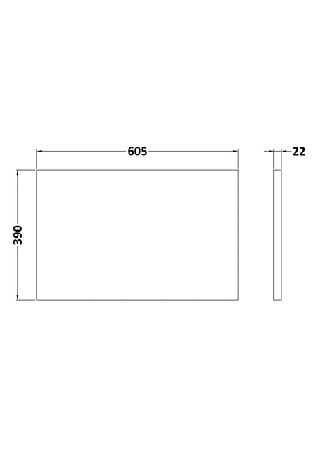 Deco 600mm Laminate Worktop - Mersey Bathrooms Ltd