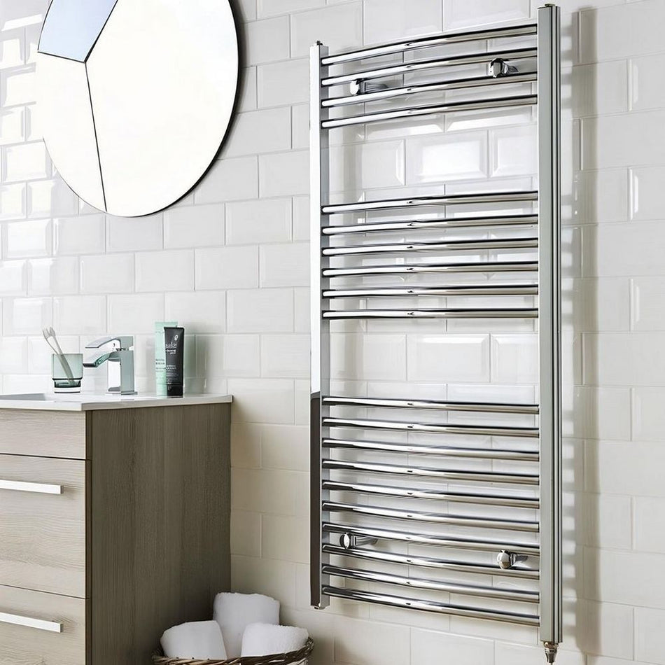 Kartell Electric Curved Heated Chrome Plated Towel Rail