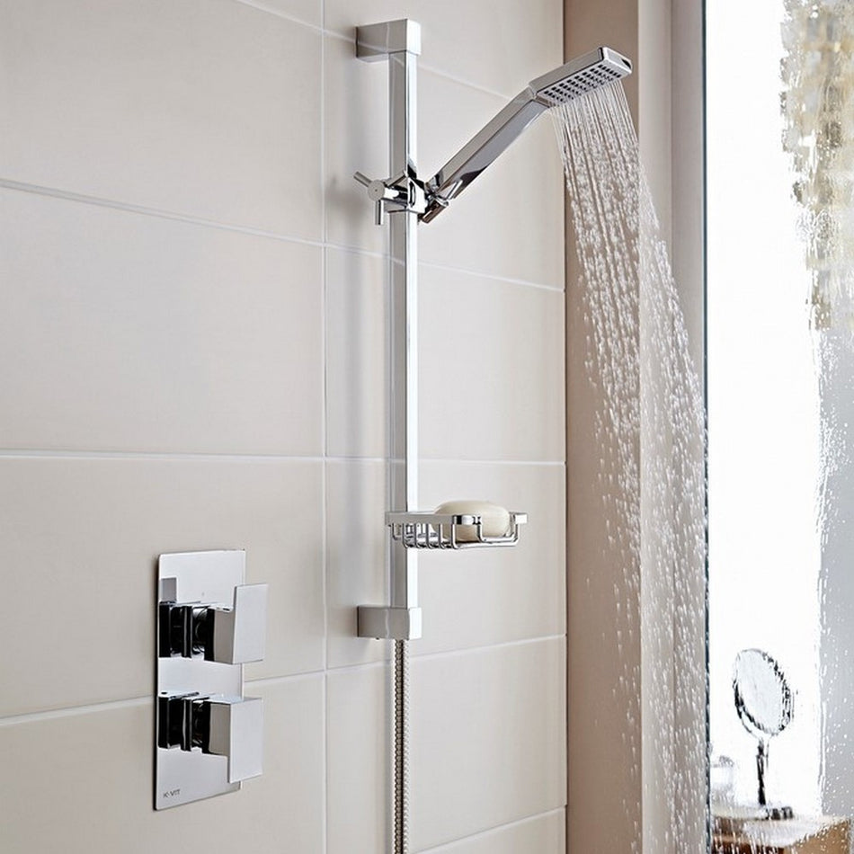 Kartell Element Thermostatic Concealed Shower with Adjustable Slide Rail Kit