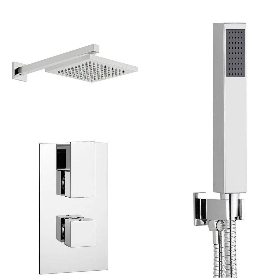 Kartell Element Thermostatic Concealed Shower with Overhead Drencher and Separate Handshower