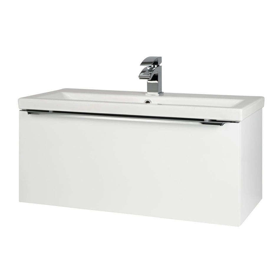 Kartell Kore 800mm Wall Mounted Drawer Unit and Ceramic Basin