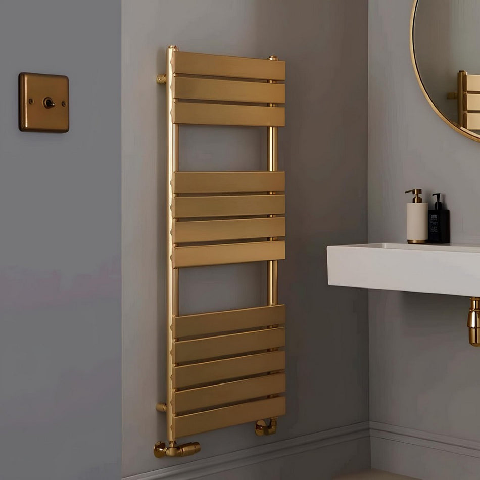 Kartell Malibu Brushed Brass Heated Towel Rail