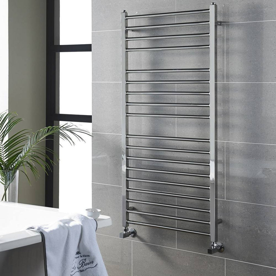 Kartell Metro Straight Polished Stainless Steel Heated Towel Rail