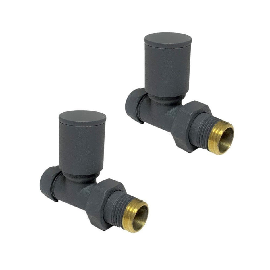 Kartell Modern 15mm Radiator Valves Anthracite (Pair)