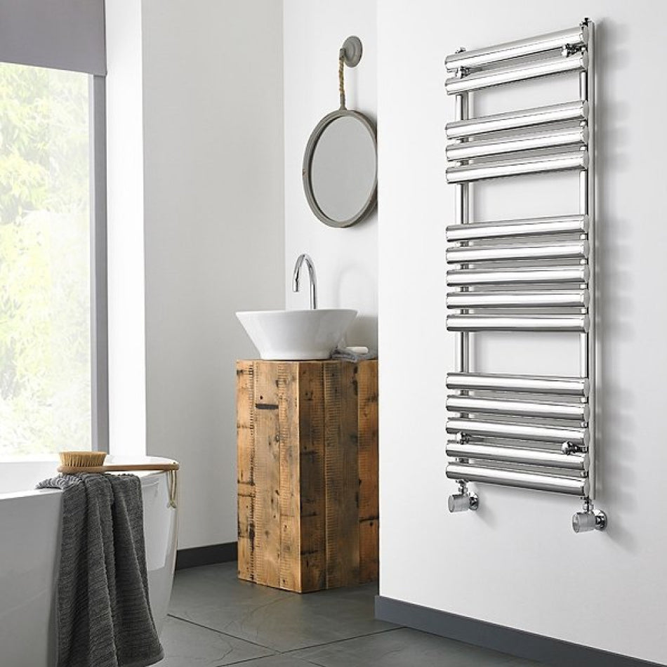 Kartell Ohio Designer Polished Stainless Steel Heated Towel Rail