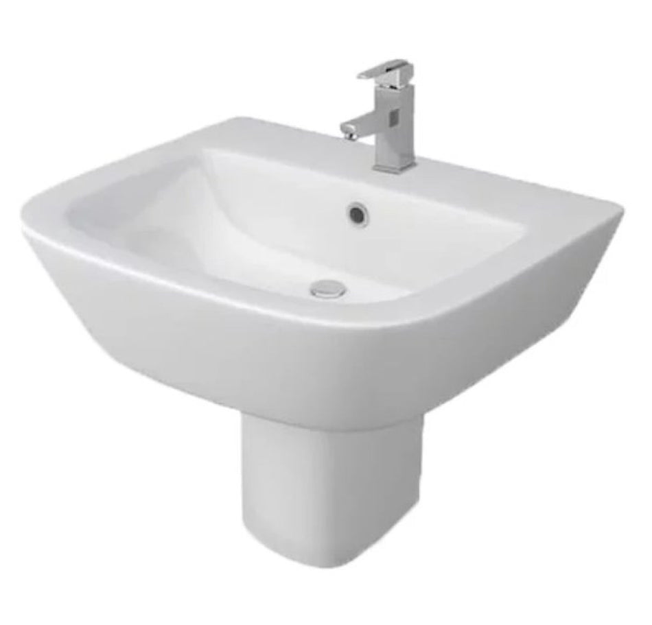 KARTELL Project Square 530mm Wall Basin 1 tap hole