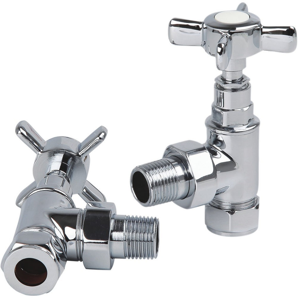 Kartell Traditional Cross Head Valves Chrome Pair