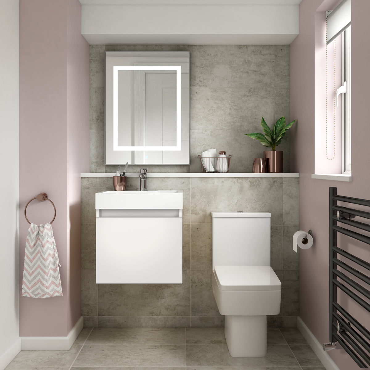 Merit Wall Hung Single Door Vanity and Ceramic Basin 500mm - Mersey Bathrooms Ltd