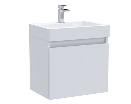 Merit Wall Hung Single Door Vanity and Ceramic Basin 500mm - Mersey Bathrooms Ltd