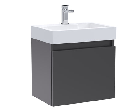 Merit Wall Hung Single Door Vanity and Ceramic Basin 500mm - Mersey Bathrooms Ltd