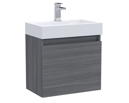 Merit Wall Hung Slimline Single Door Vanity and Ceramic Basin 500mm - Mersey Bathrooms Ltd