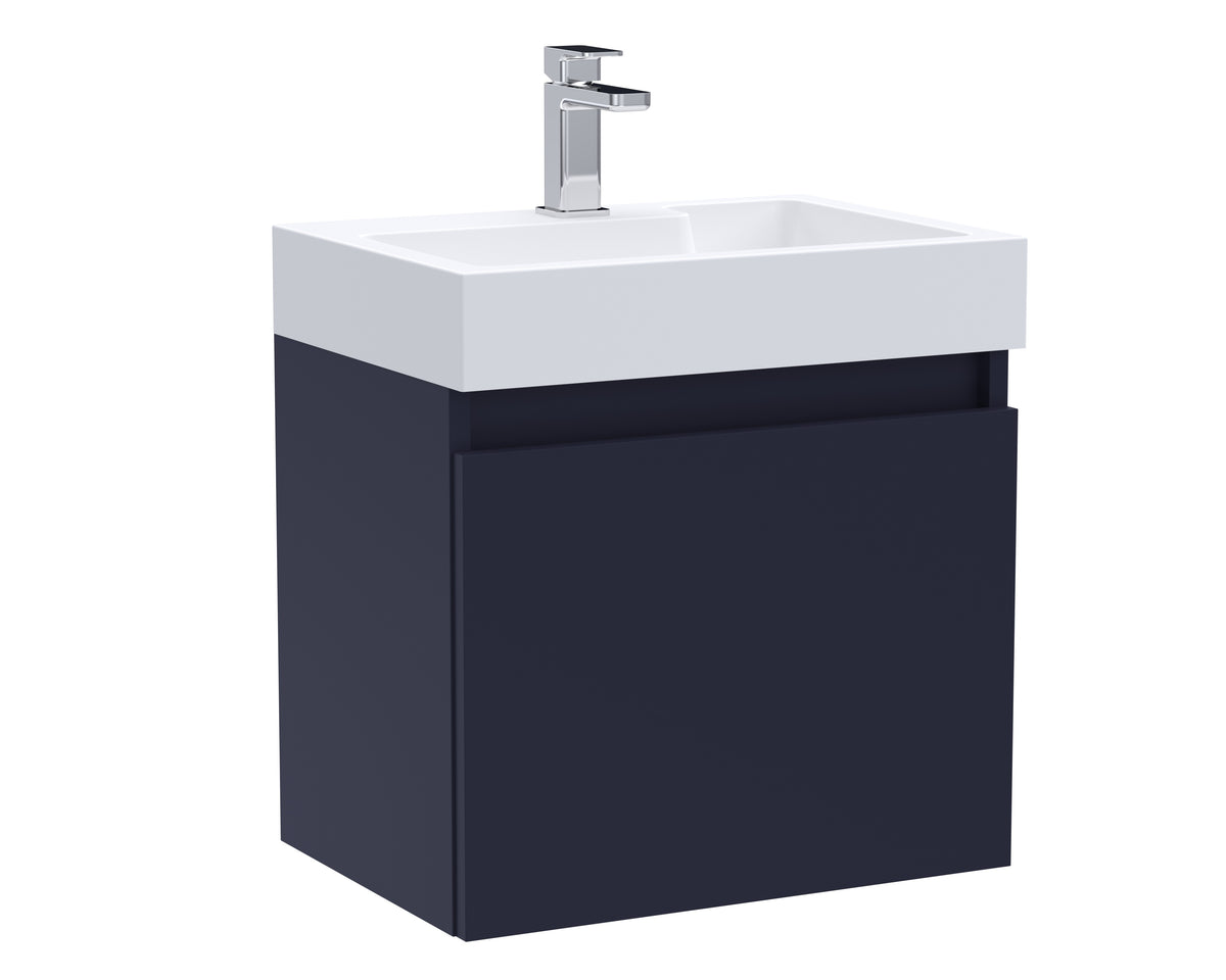 Merit Wall Hung Single Door Vanity and Ceramic Basin 500mm - Mersey Bathrooms Ltd