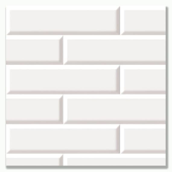 Metro White 3D Tile - 4No x 250mm x 2.6m (Gloss Finish)